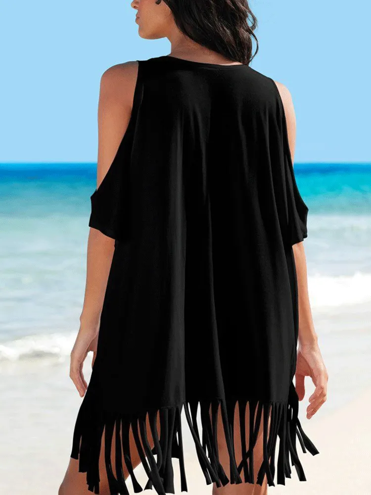 Letter Tassels Batwing Sleeves Tops