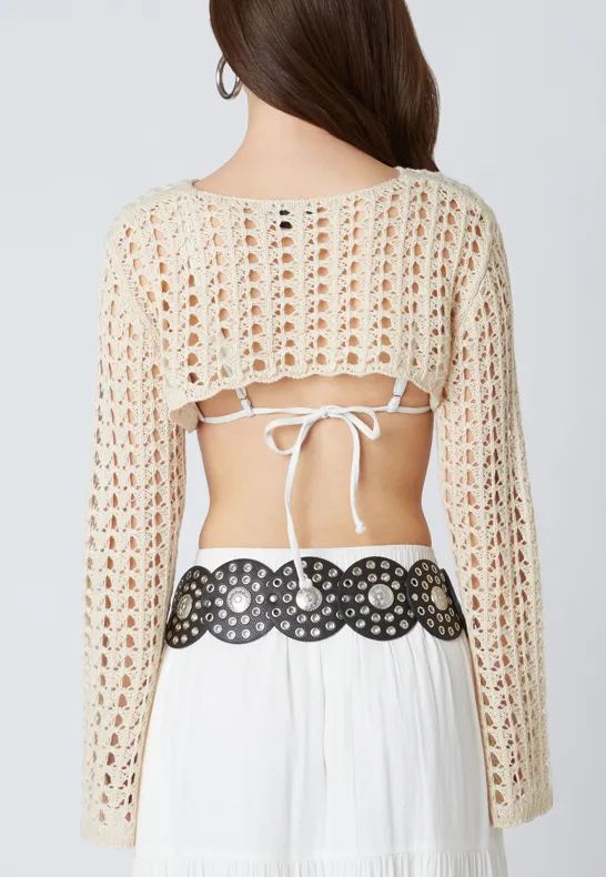 Long Sleeve Crochet Sweater Top