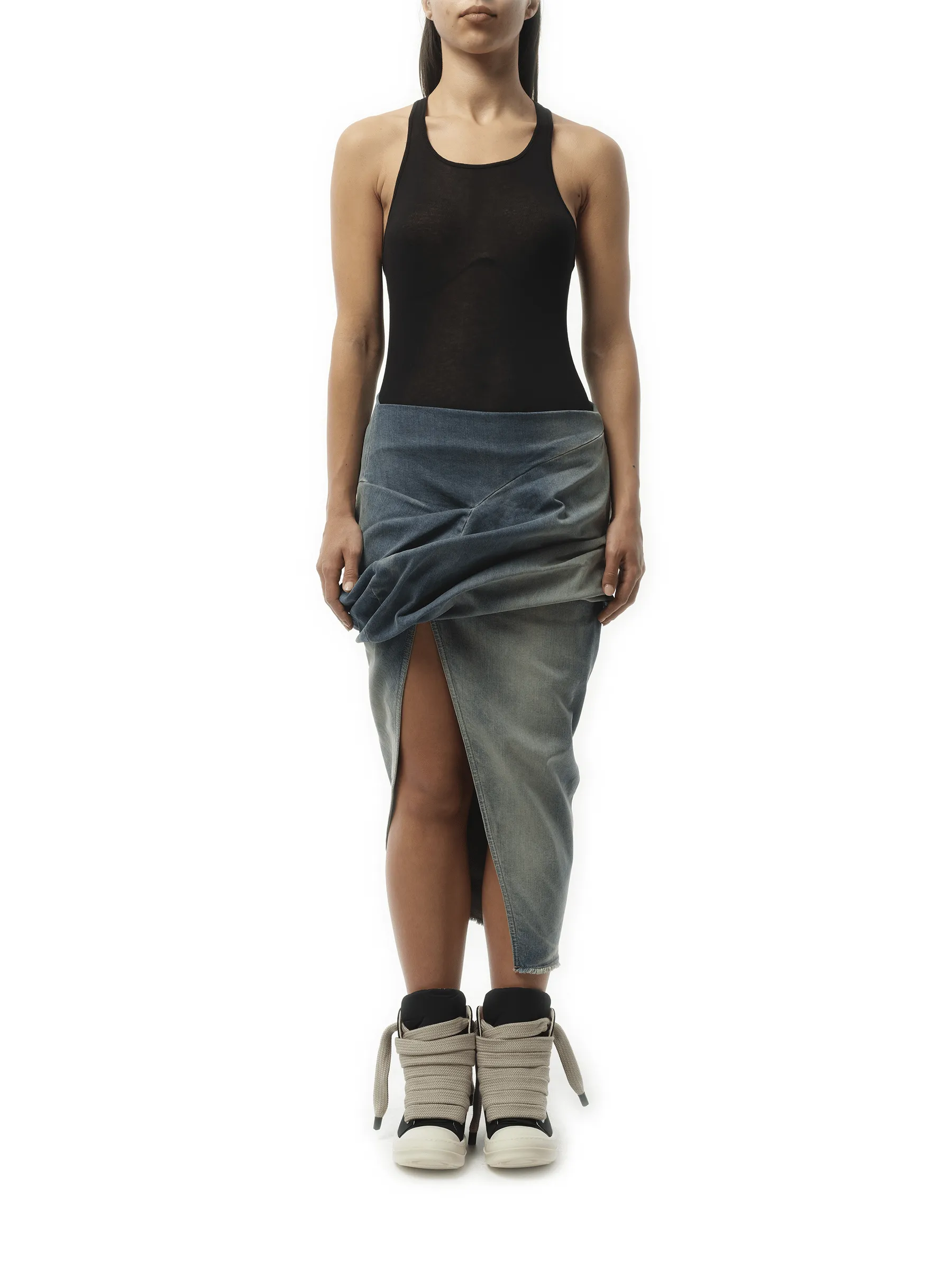 Low Twist Skirt in Washed Indigo