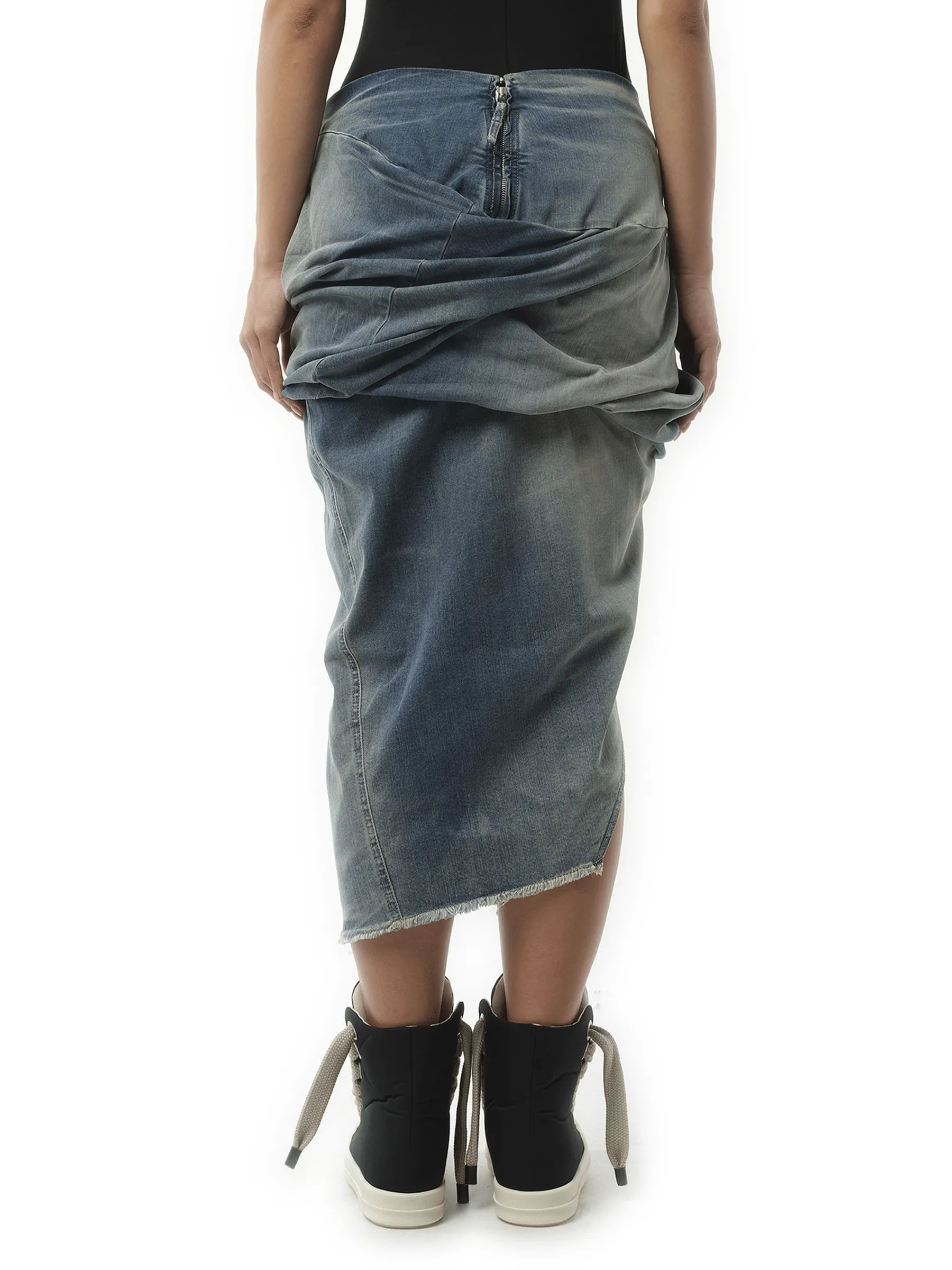 Low Twist Skirt in Washed Indigo