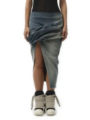 Low Twist Skirt in Washed Indigo