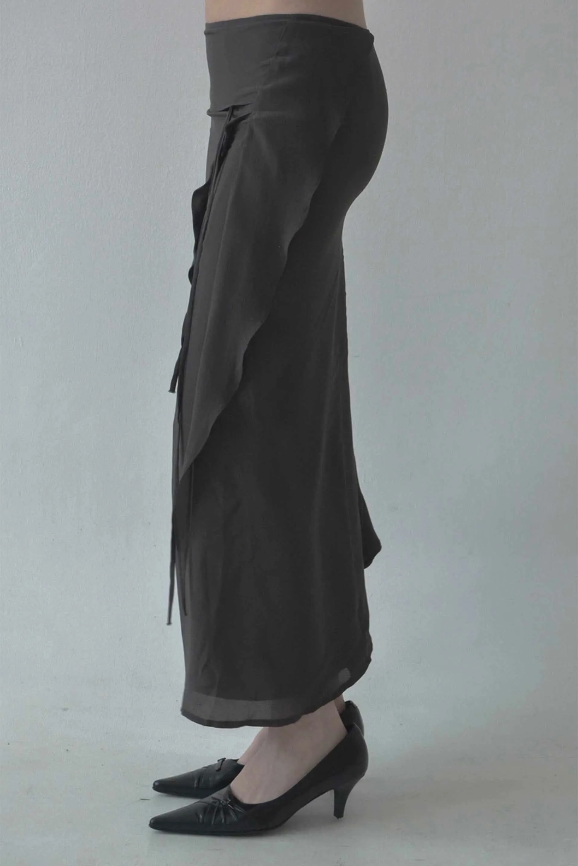 Luf Silk Skirt Dark Grey