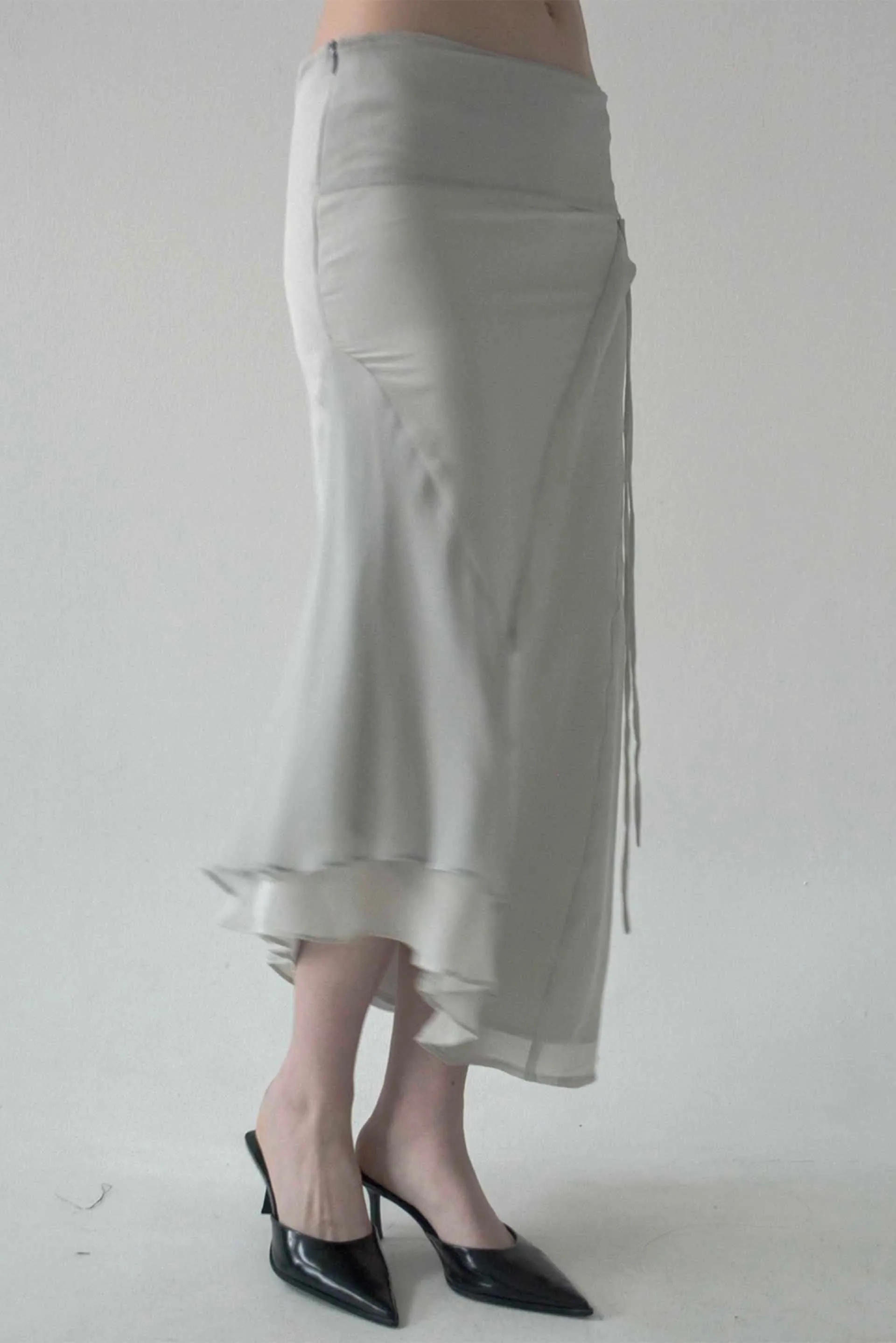 Luf Silk Skirt Light Grey