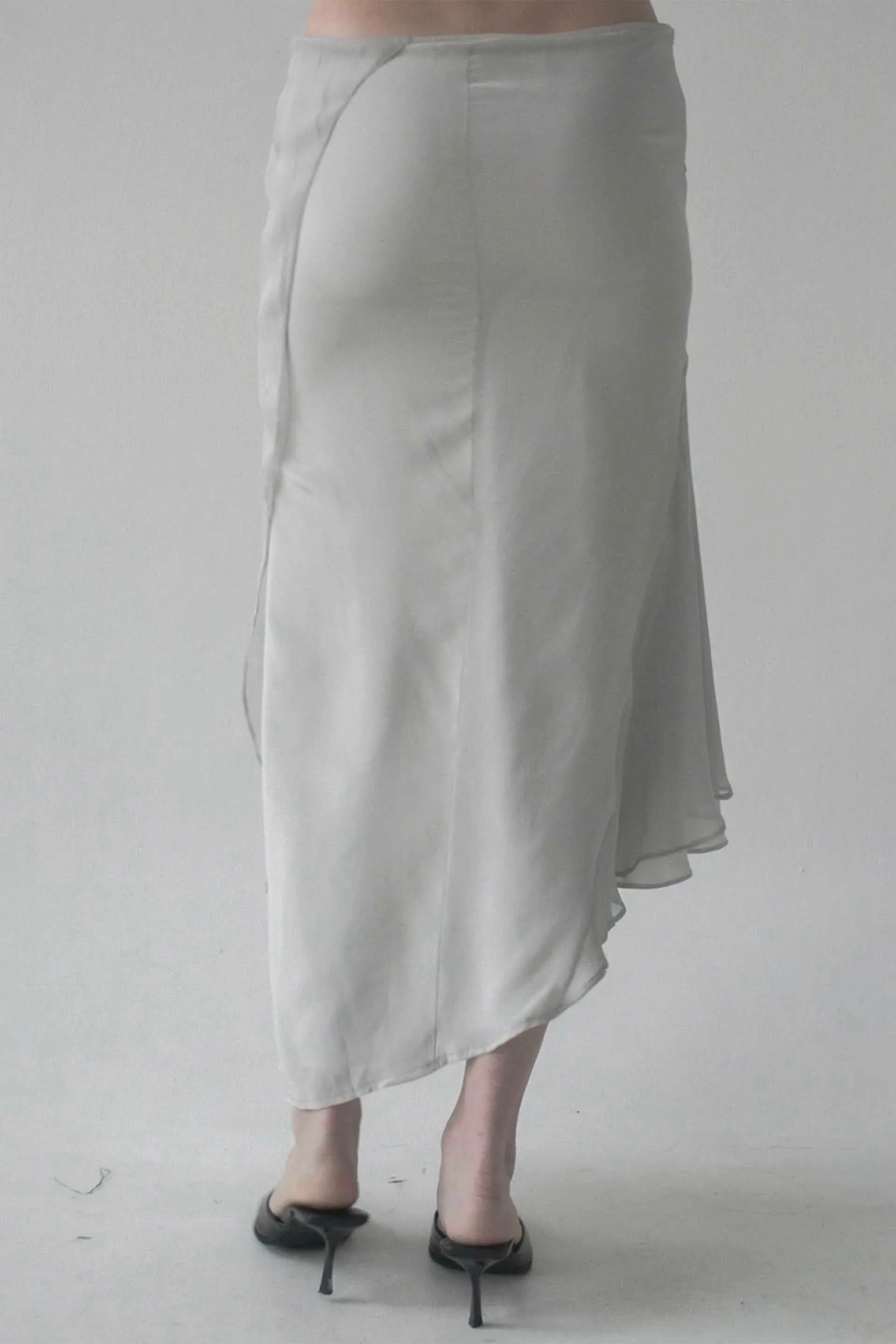Luf Silk Skirt Light Grey