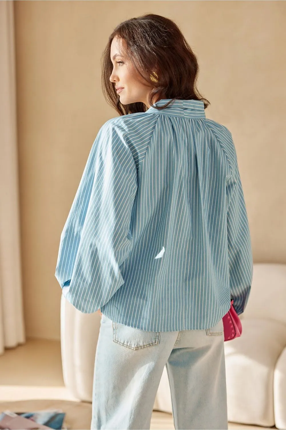 Luxe Lace-Trim Puff Sleeve Blouse