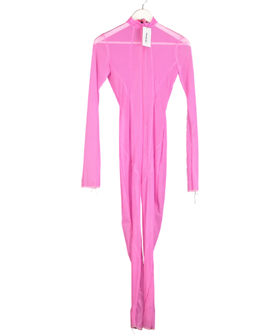 Mah-Jing Wong Pink Mesh Jumpsuit UK XS/S