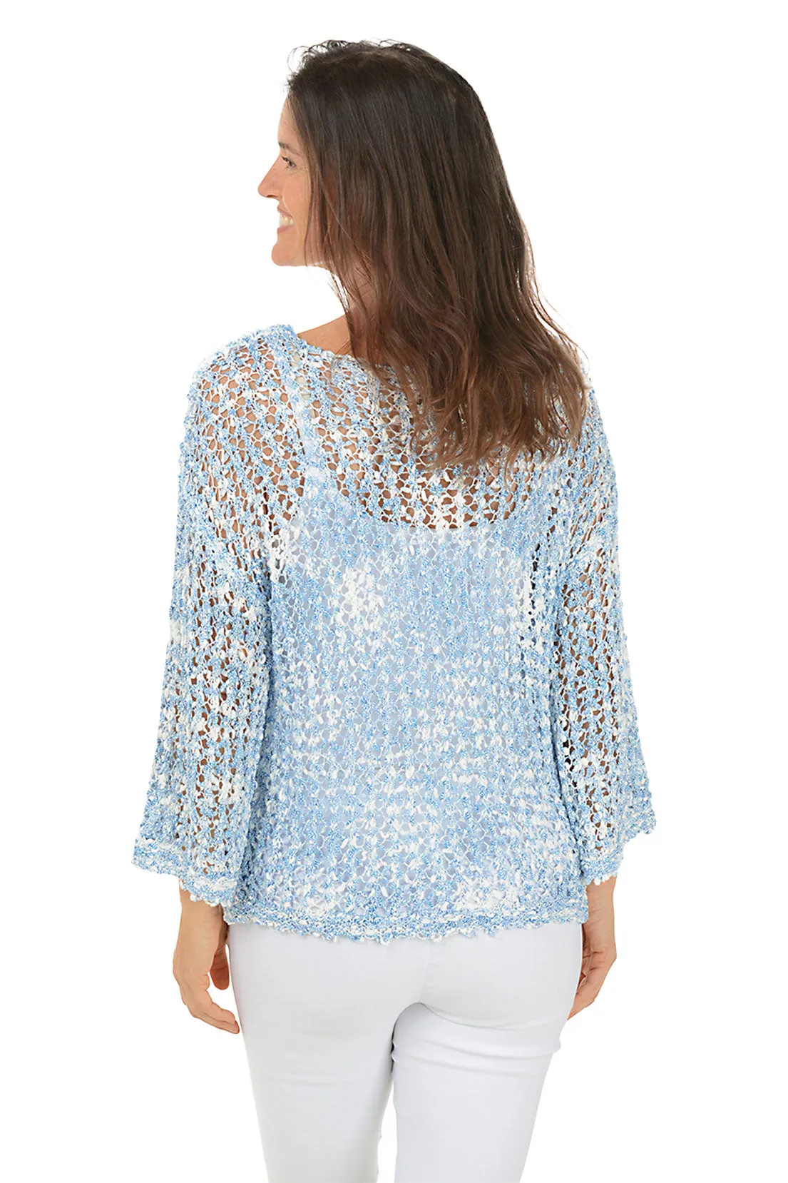 Marled Open Weave Sweater