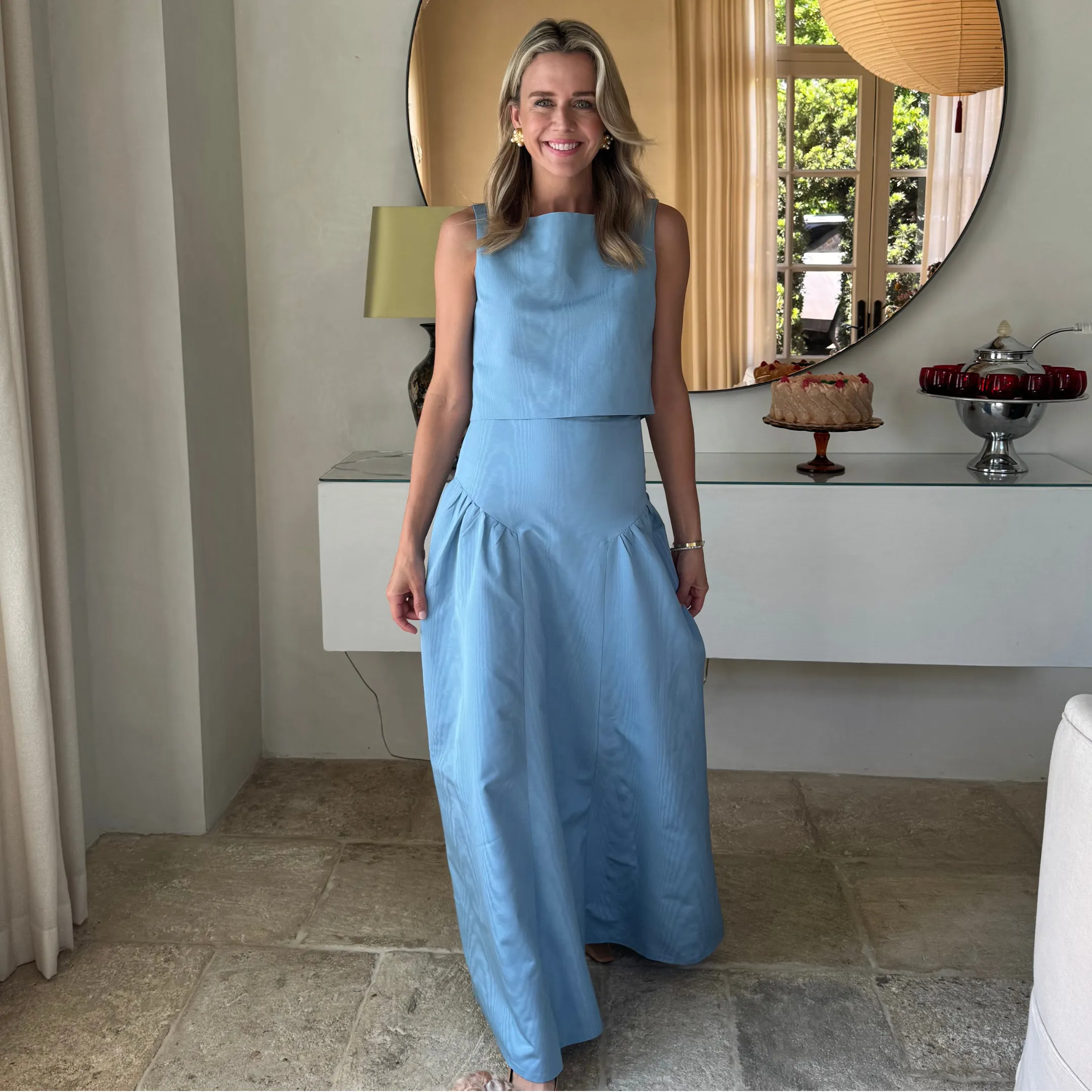 MASON by MASON'S DAUGHTER | Sloane Skirt, Hydrangea Blue Silk Moire