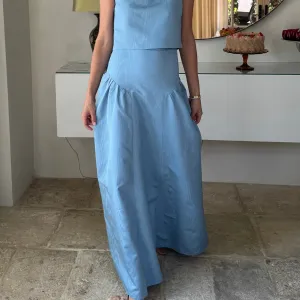 MASON by MASON'S DAUGHTER | Sloane Skirt, Hydrangea Blue Silk Moire