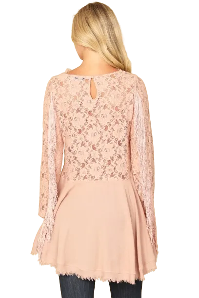Mauve Lace Tassel Sleeve Top - Pack of 6