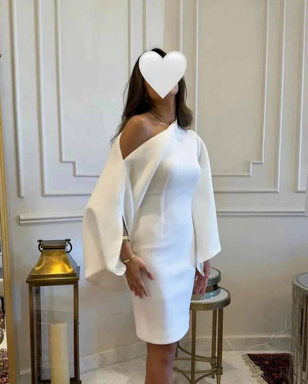 Mermaid Prom Dresses For Women Puff Sleeves Knee Length Saudi Arabia Elegant Party Dresses For Formal Occasions