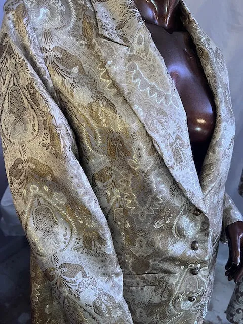 METALLIC GOLD LONG BLAZER, size 16. #1718