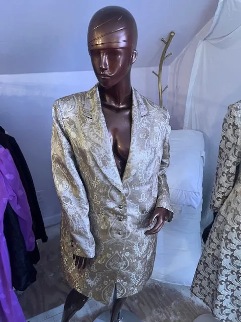 METALLIC GOLD LONG BLAZER, size 16. #1718