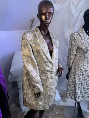 METALLIC GOLD LONG BLAZER, size 16. #1718