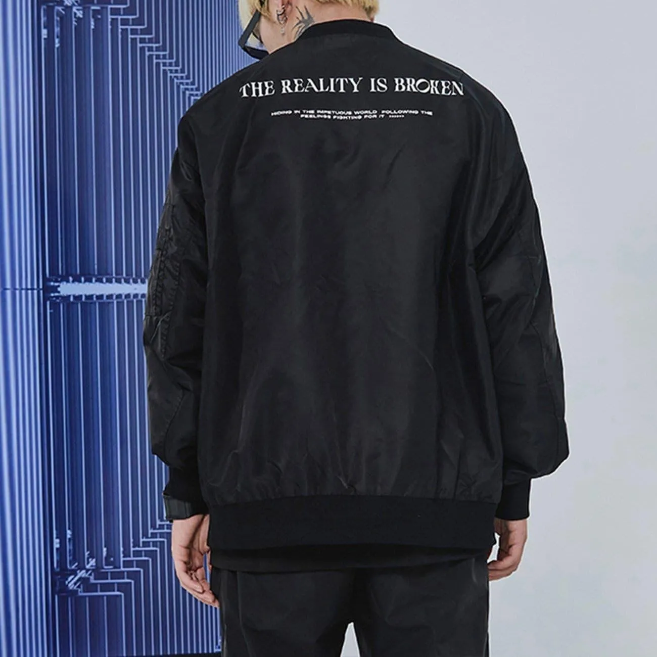 Metallic Light Hidden Zipper Pocket Jacket