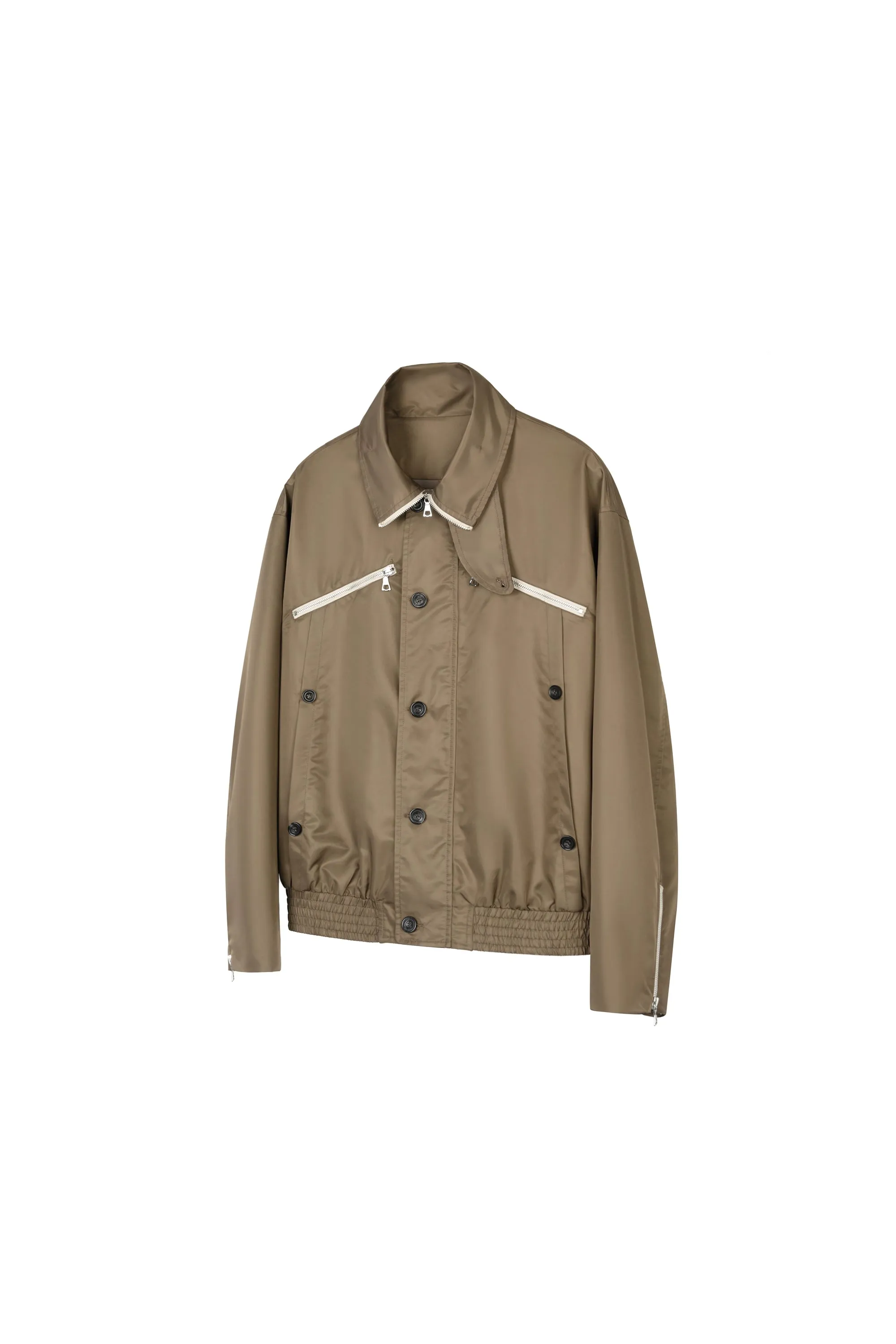 Metallic Nylon Bomber Jacket