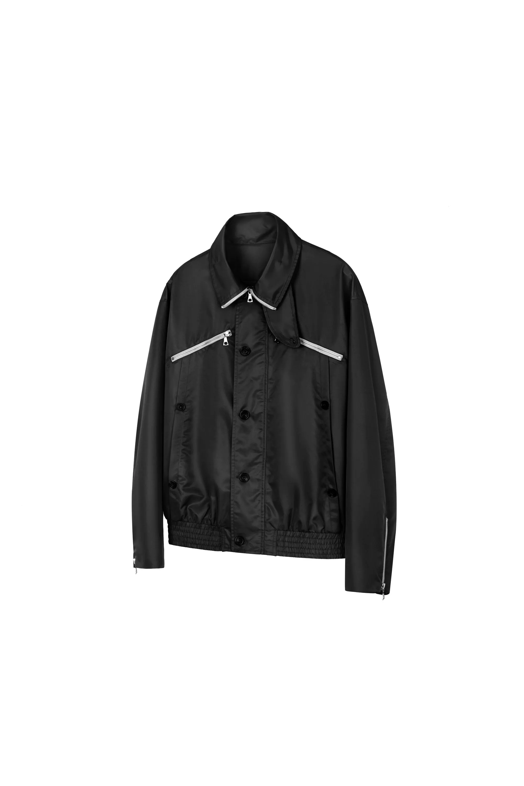 Metallic Nylon Bomber Jacket