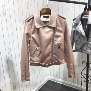 Metallic PU leather Jackets