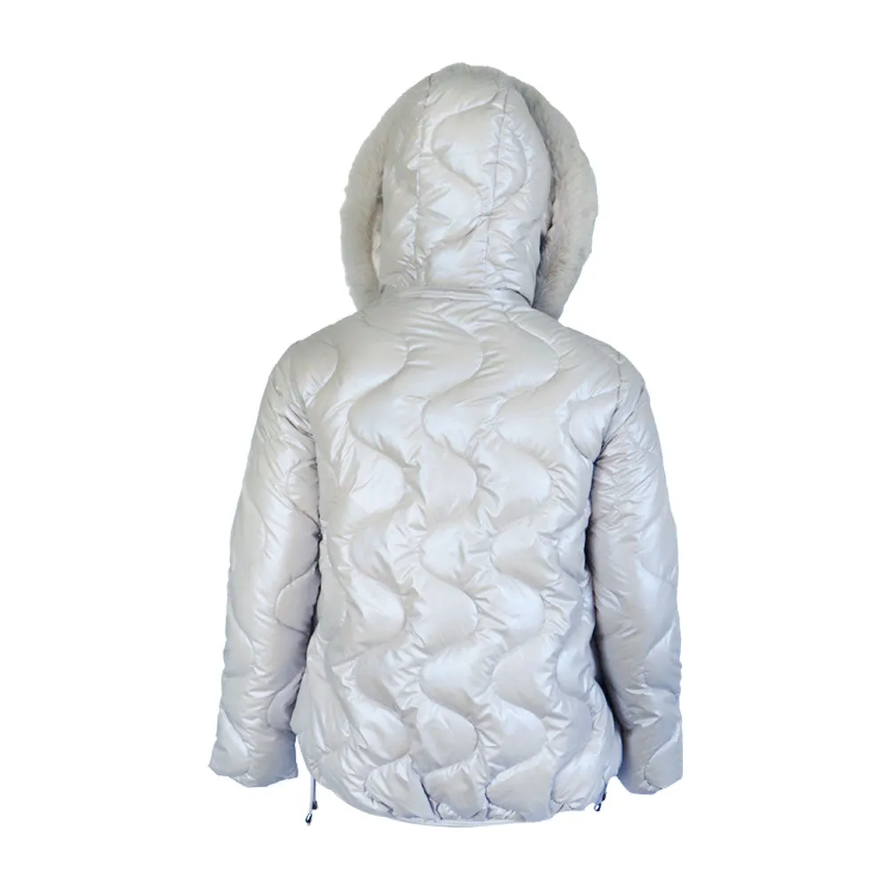 Metallic Puffer with Removable Hood