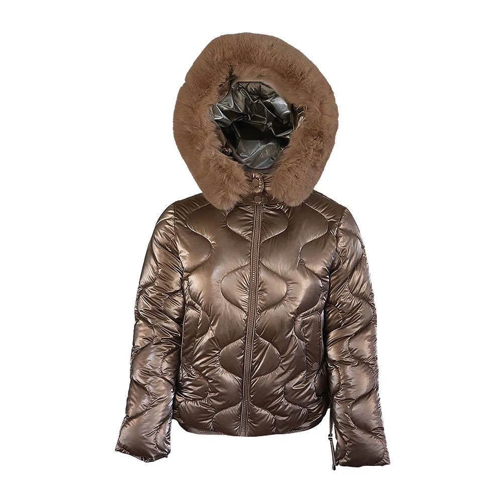 Metallic Puffer with Removable Hood