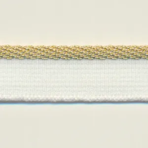 Metallic Stretch Piping #2 White & Gold