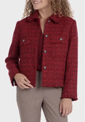 Metallic Thread Jacket - Garnet