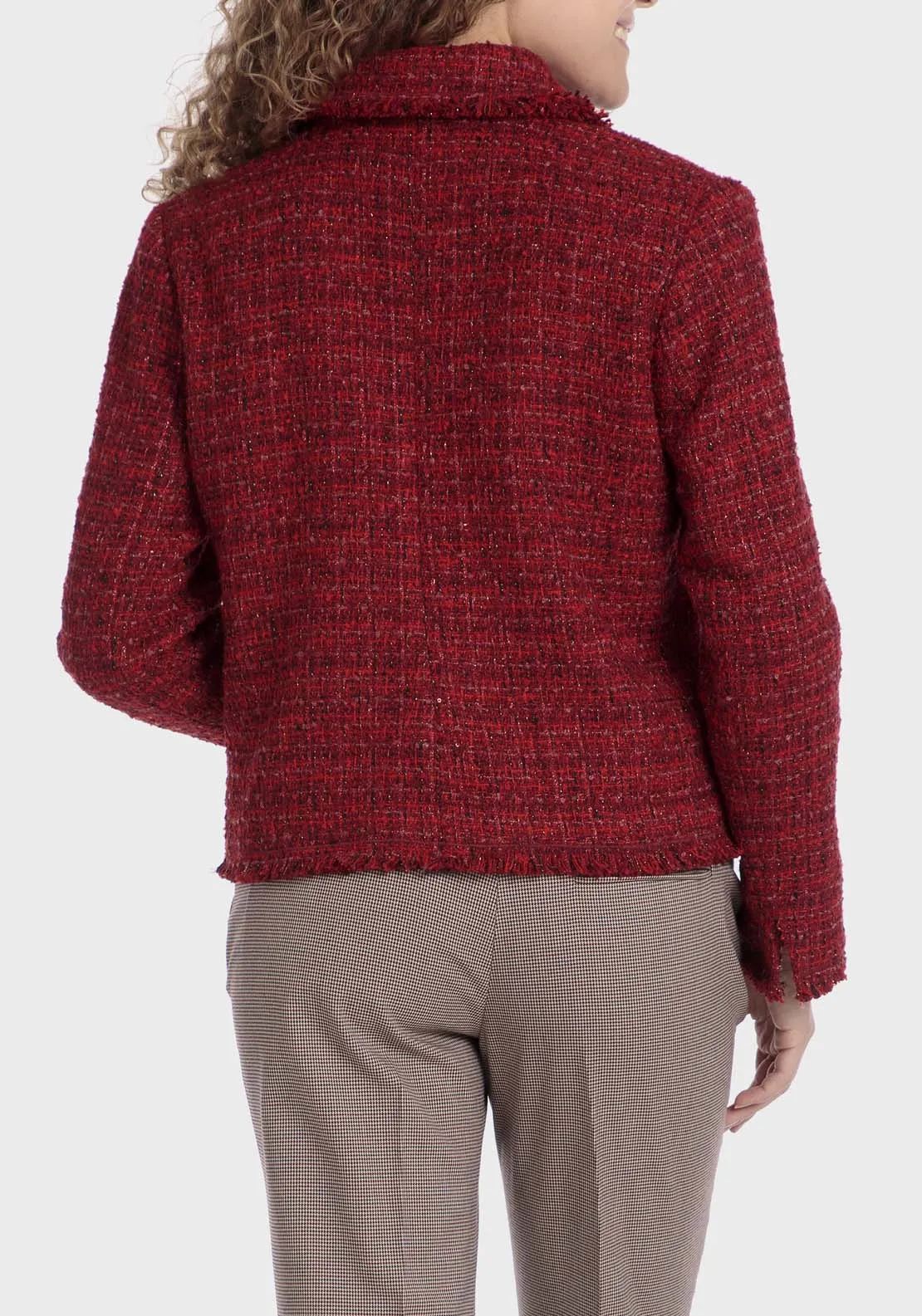 Metallic Thread Jacket - Garnet