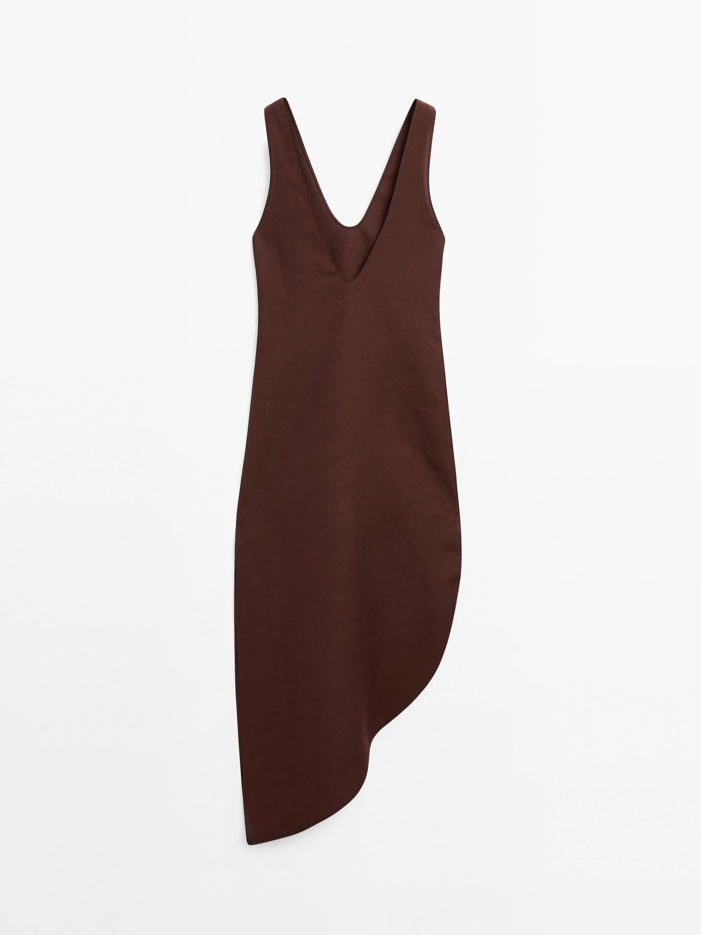 Midi dress with asymmetric hem
