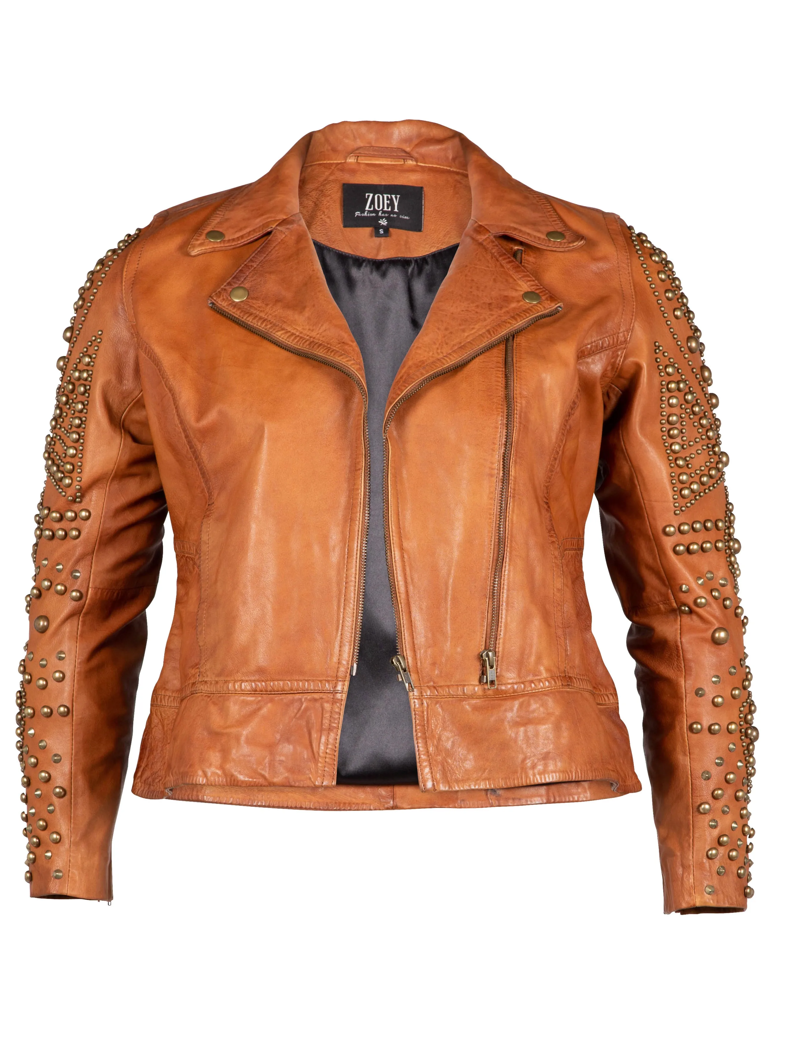 MOLLY STUDS JACKET - Cognac