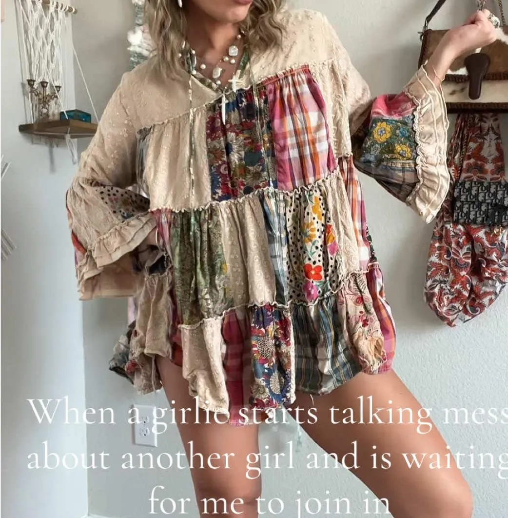 My Type Khaki Patchwork Top
