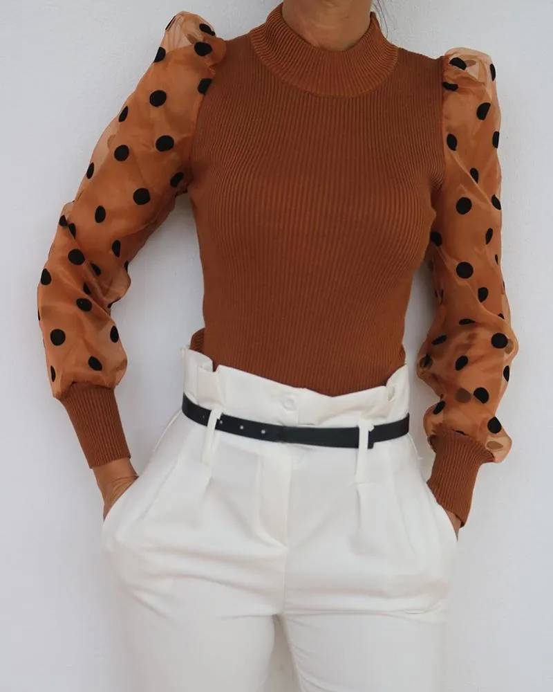 New Ladies Puff Sleeve Top Shirt