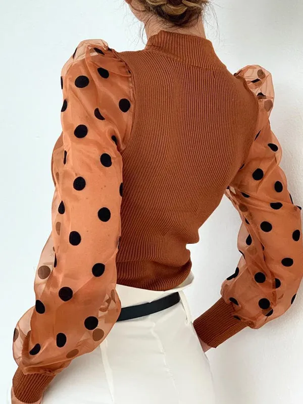 New Ladies Puff Sleeve Top Shirt