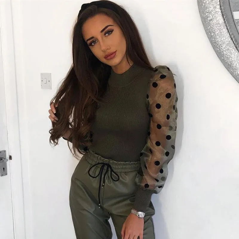 New Ladies Puff Sleeve Top Shirt