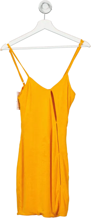 Oh Polly Orange Beach Daze  Asymmetric Cut Out Mini Dress UK 10