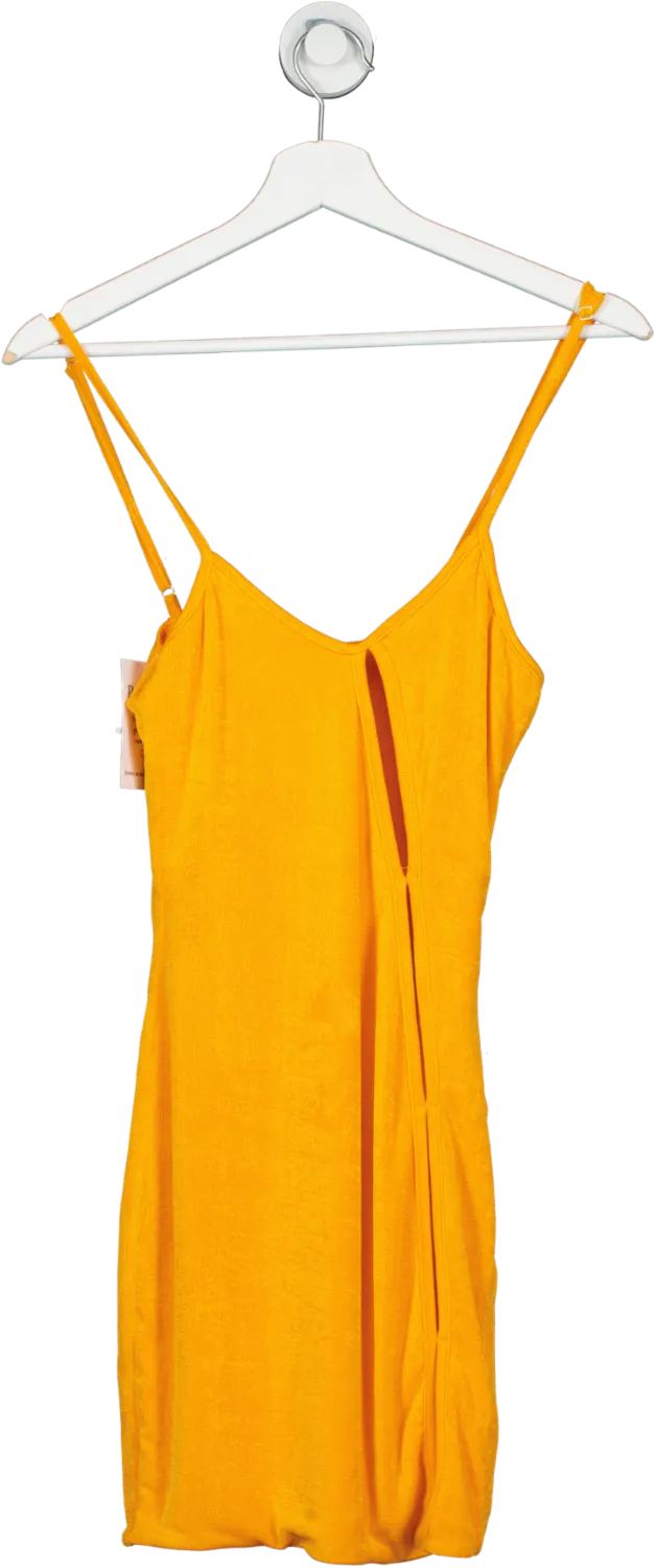 Oh Polly Orange Beach Daze  Asymmetric Cut Out Mini Dress UK 10
