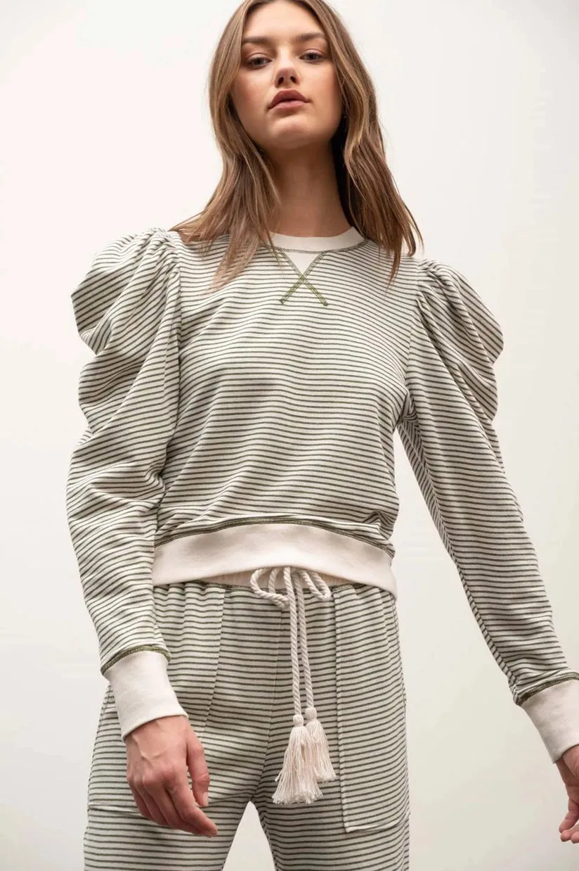 Olive Striped Set