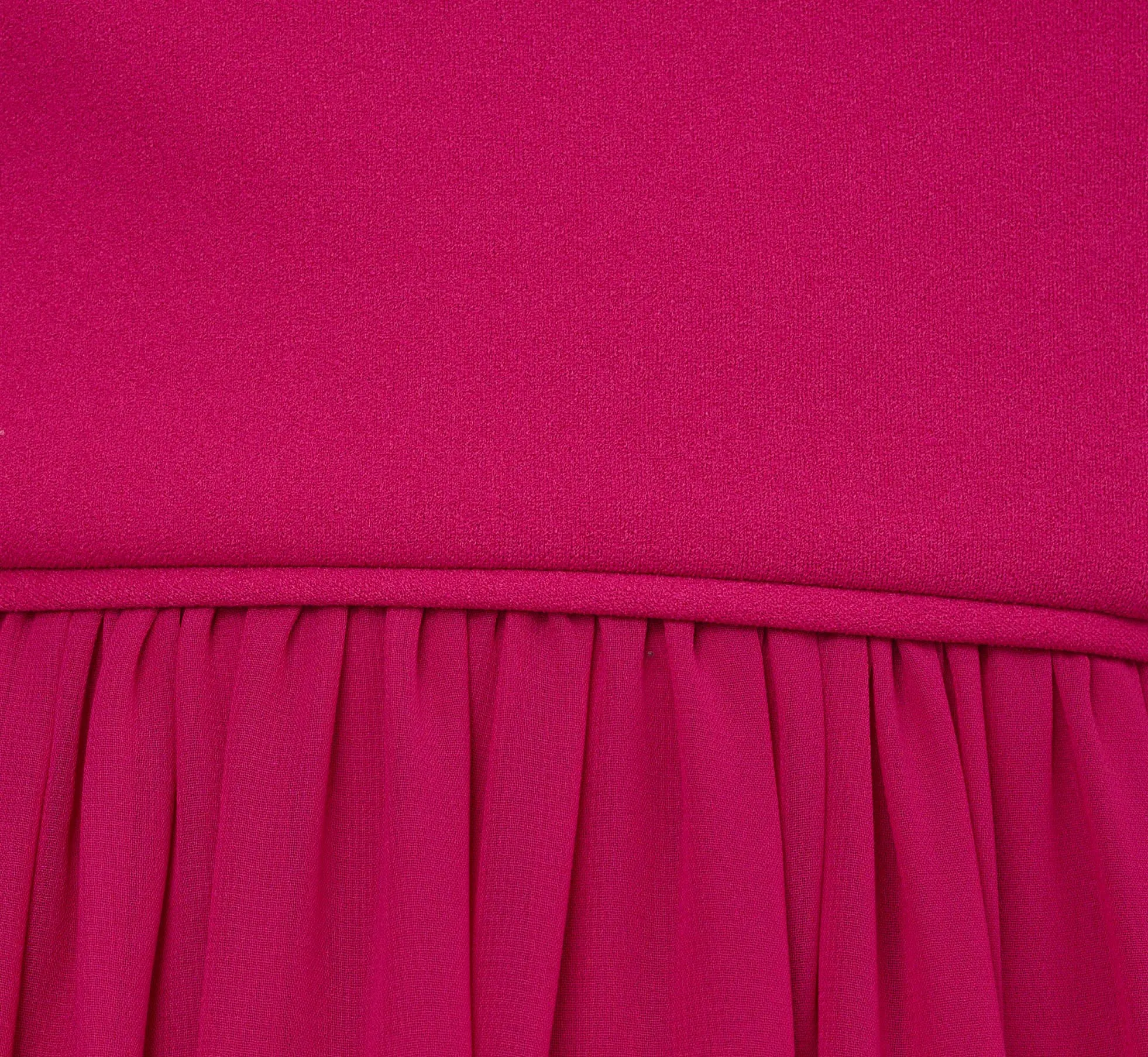 One-Shoulder Chiffon Long Gown In Bright Magenta