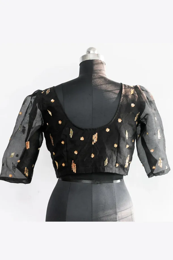 Organza Silk Hand Embroidery Padded Blouse