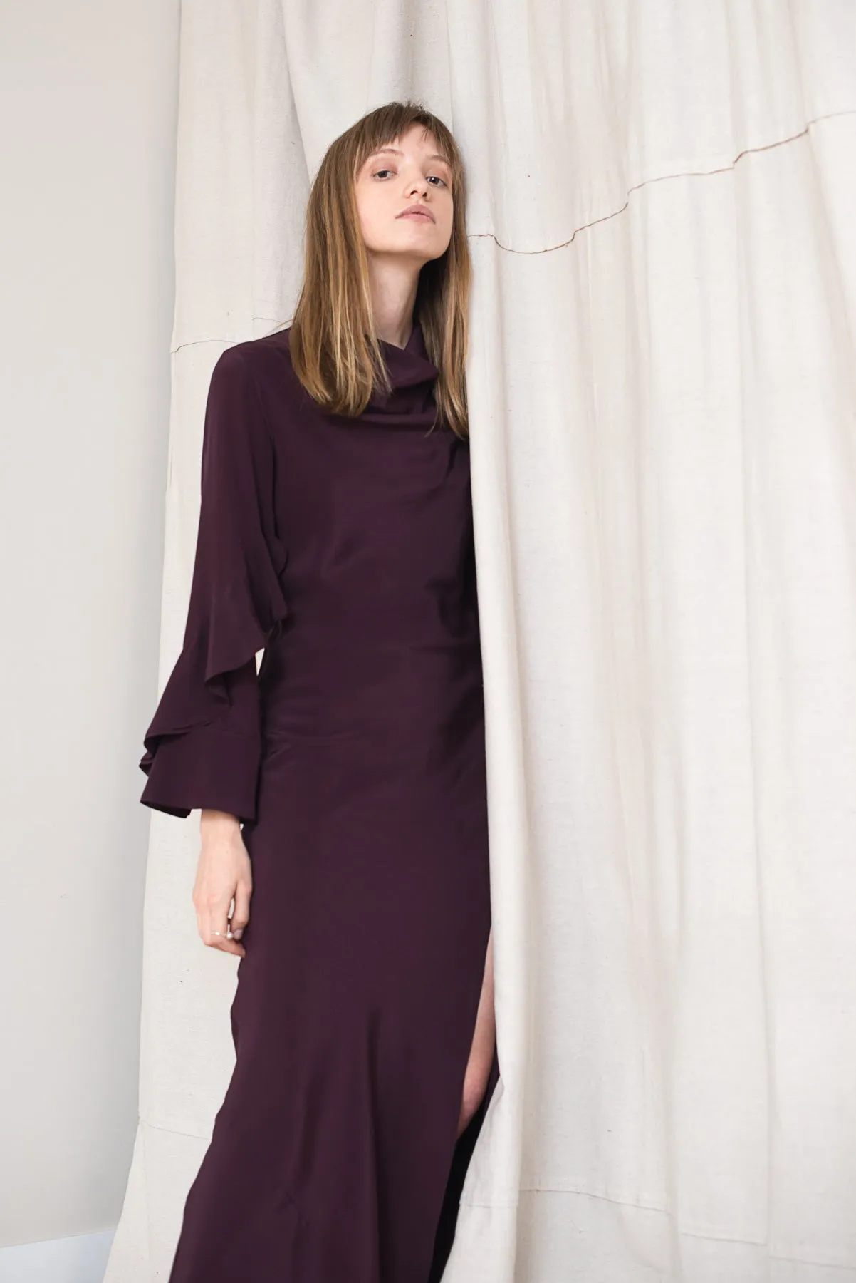 Oyster Gown - Aubergine