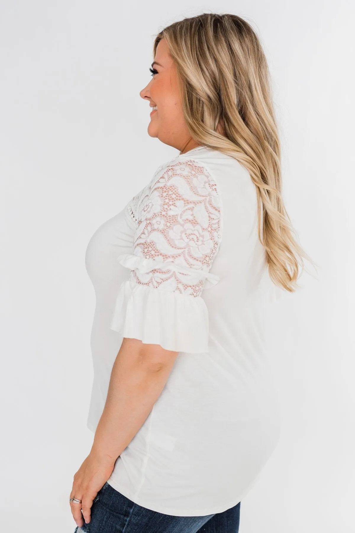 Part Of You Half Bell Sleeve Top- Ivory