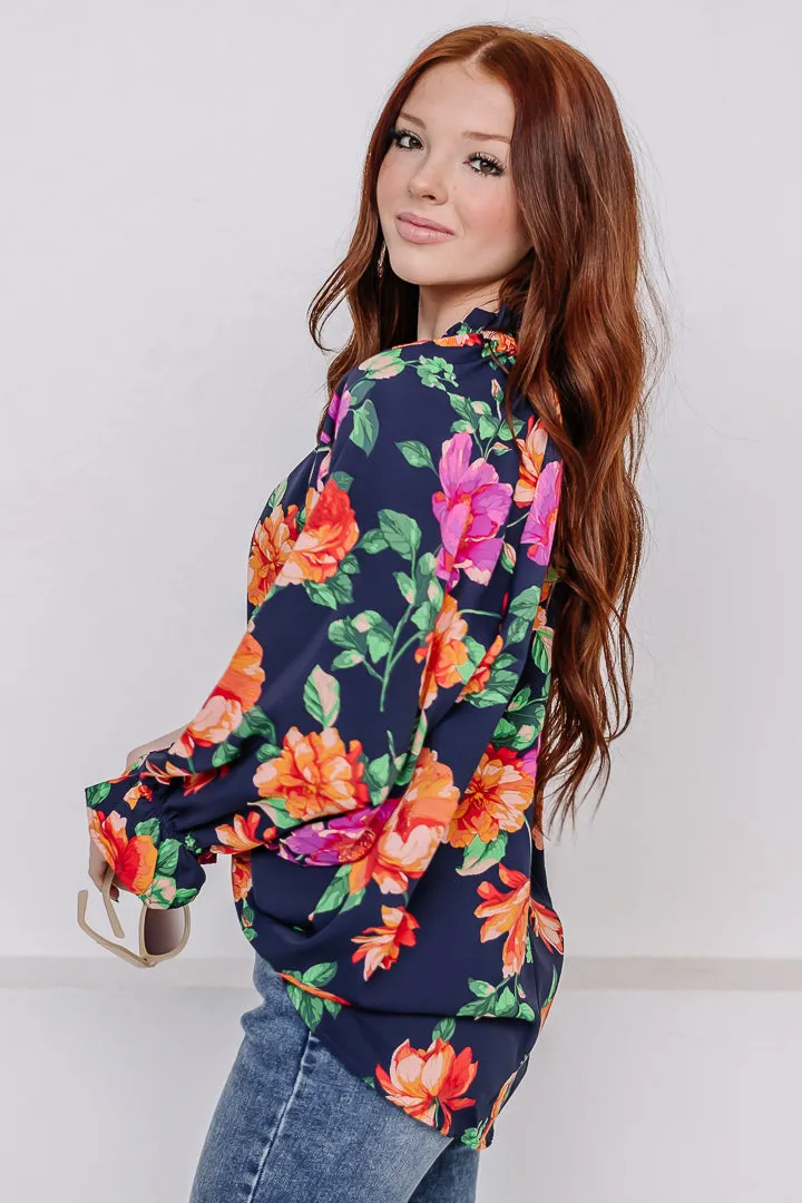 Petal Whisper Floral Tunic Top