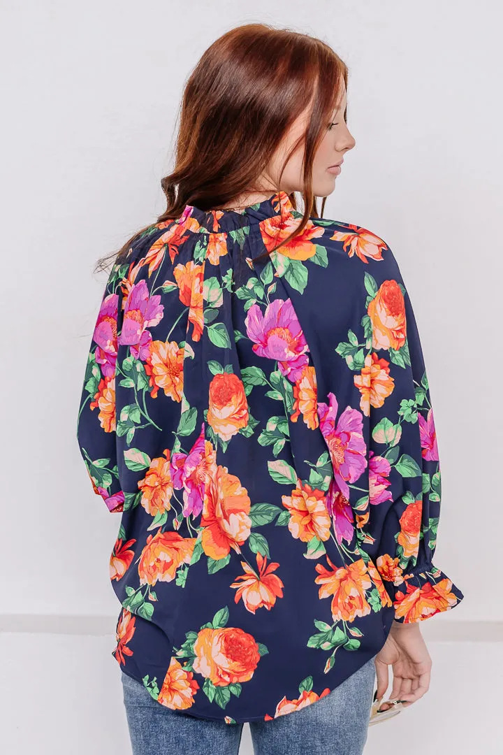 Petal Whisper Floral Tunic Top