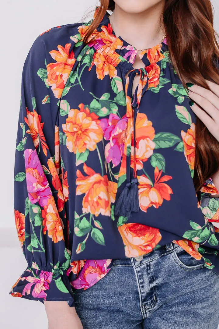 Petal Whisper Floral Tunic Top