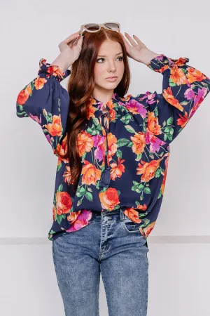Petal Whisper Floral Tunic Top