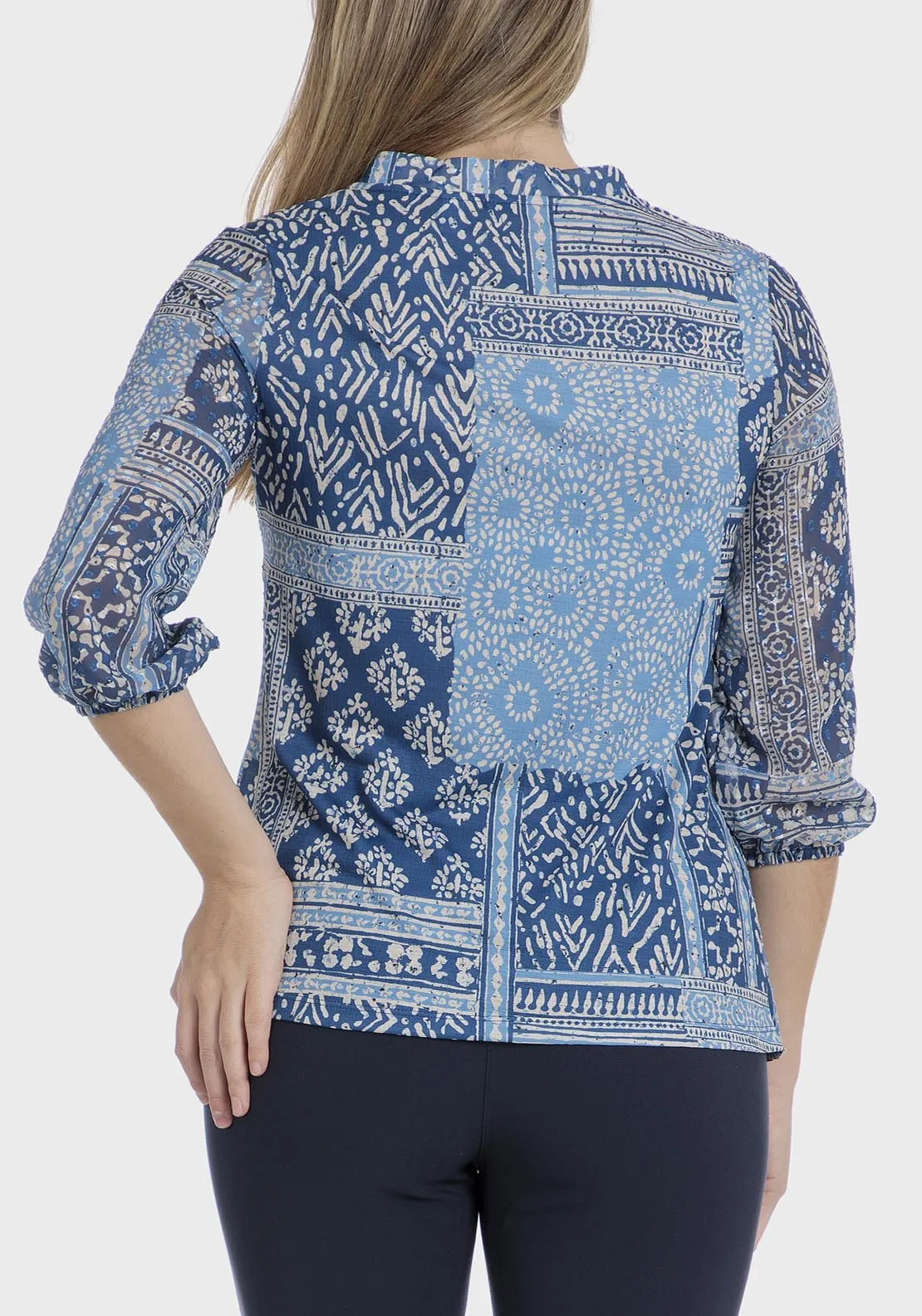 Plumetti Patchwork T-Shirt - Blue