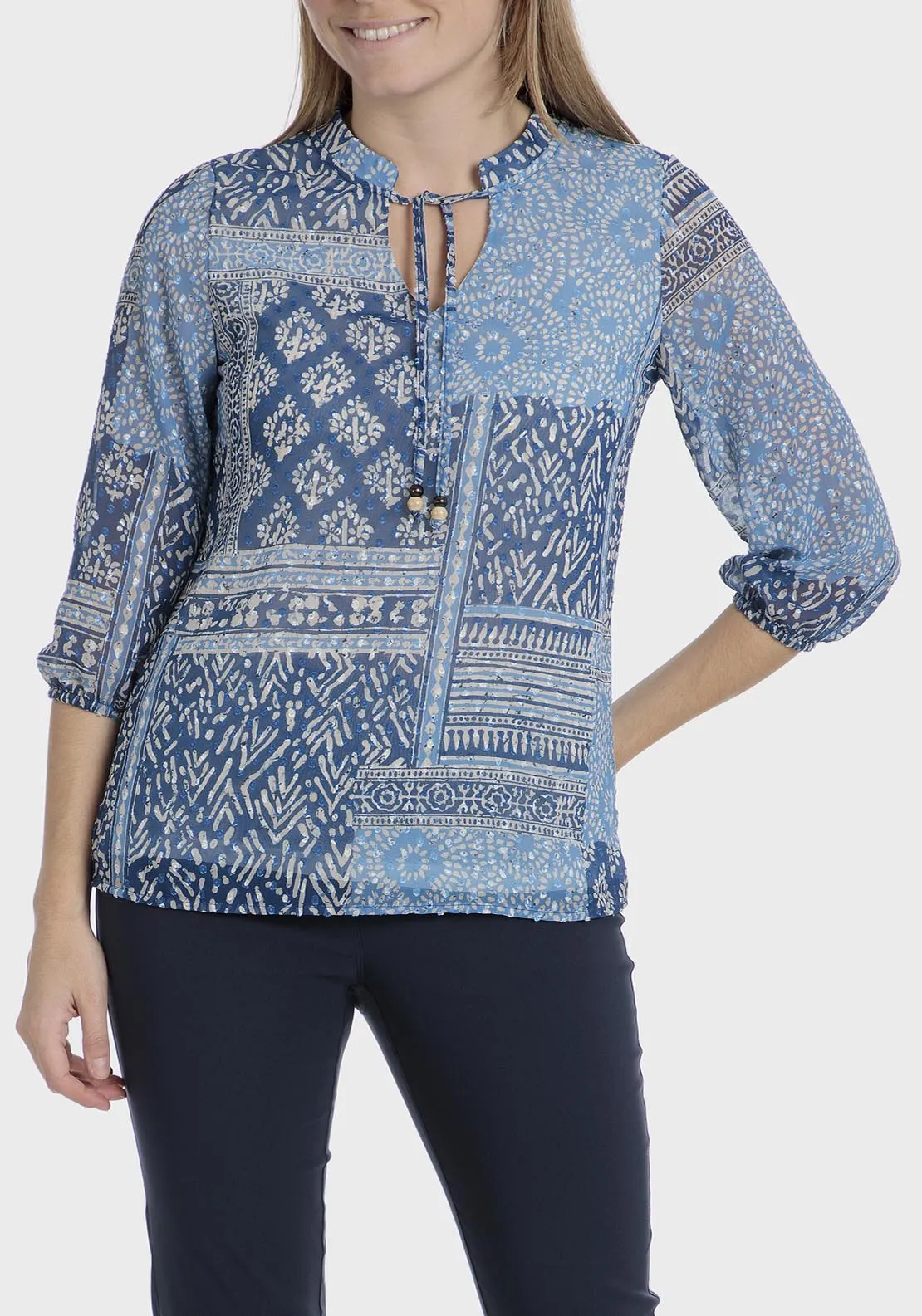 Plumetti Patchwork T-Shirt - Blue