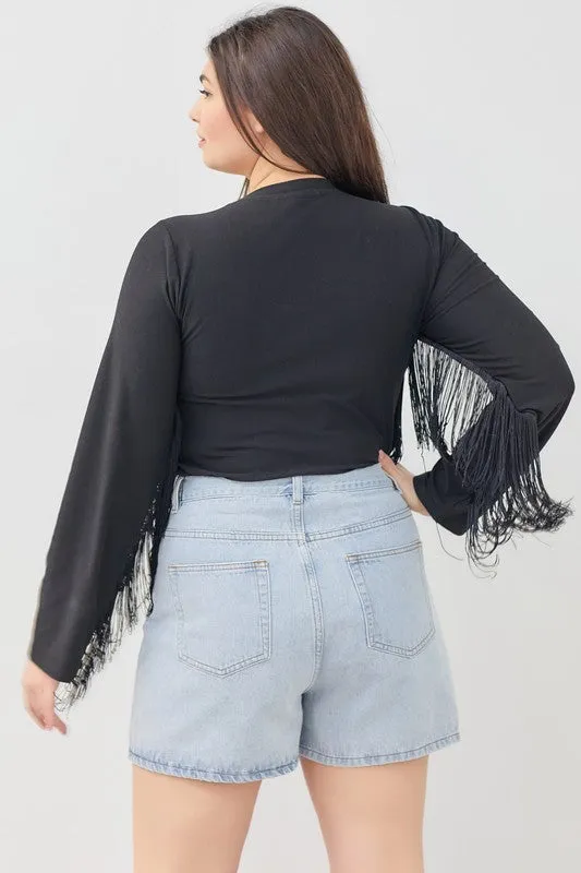 PLUS TASSEL SLEEVE BODYSUIT