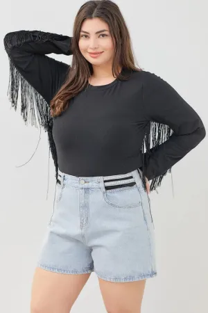 PLUS TASSEL SLEEVE BODYSUIT