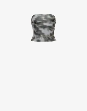 Printed light scuba bustier top