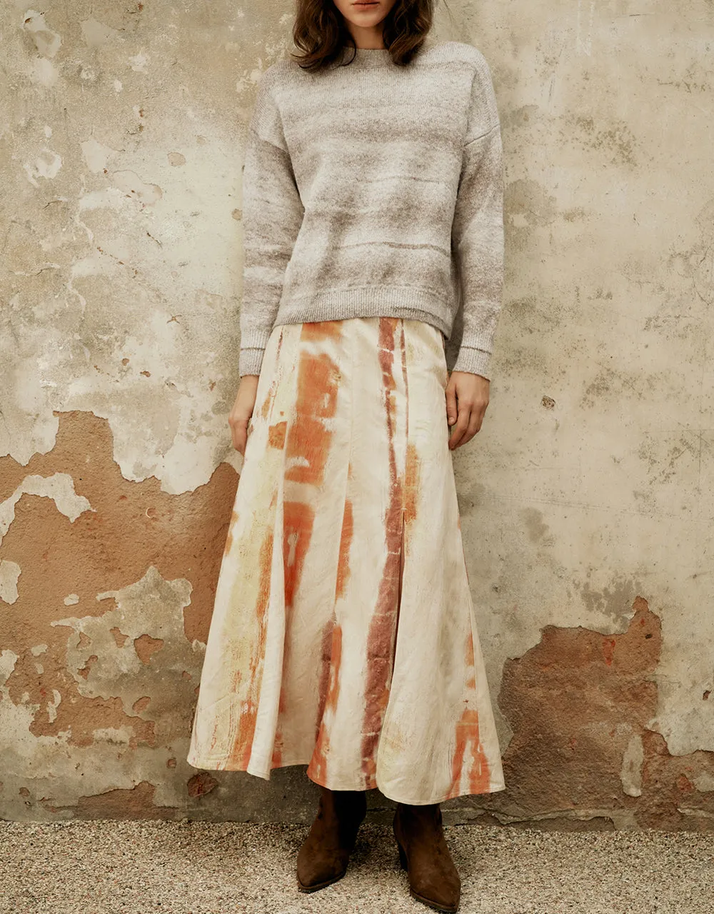 Printed Midi Fishtail Skirt